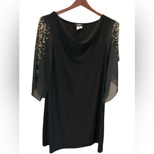 MSK cowl neck‎ drapey flowy beaded studded dress